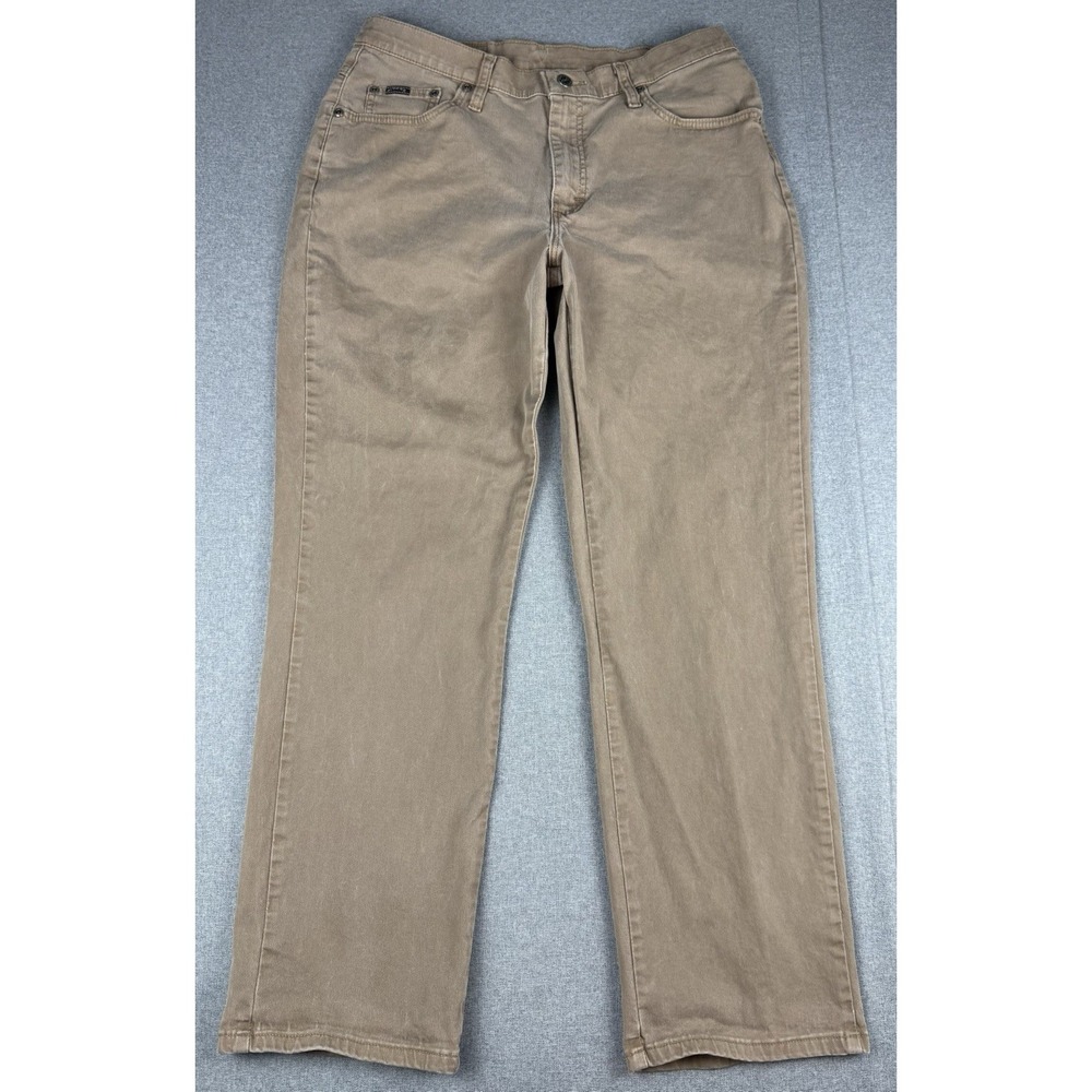 Riders by Lee Womens 14M Tan Straight Leg Stretch Jeans Pants Khaki Mid Rise